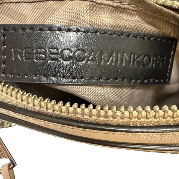 Rebecca Minkoff Genuine Leather Tan Chain Strap Crossbody Bag - Picture 11 of 14